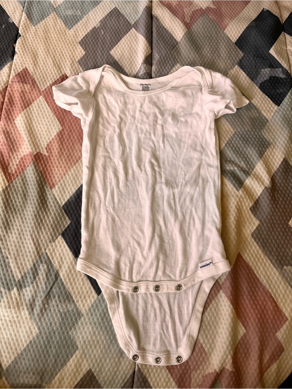 Gerber White Short-Sleeve Baby One-Piece Bodysuit